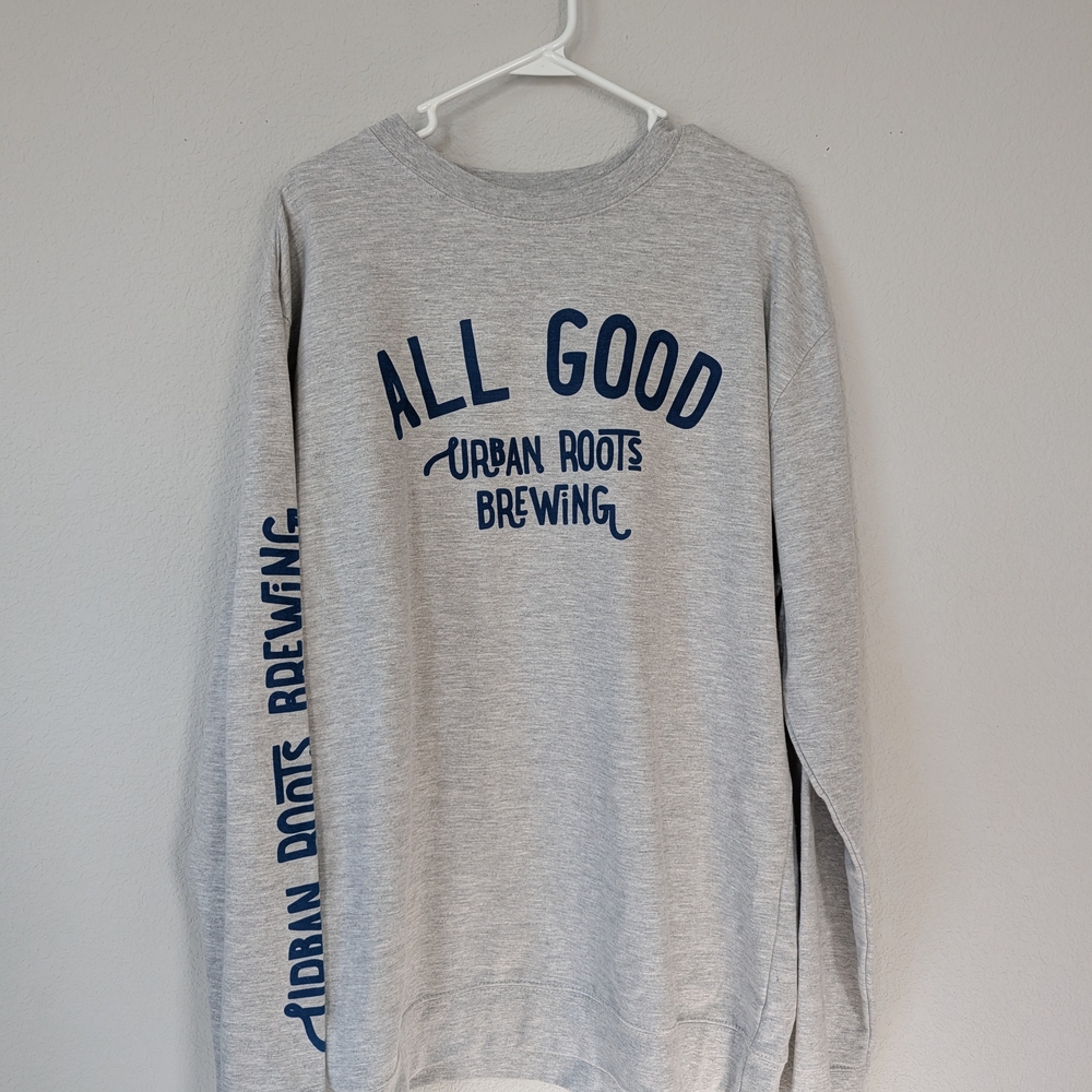All Good x Urban Roots Gray Men's Crewneck Sweater